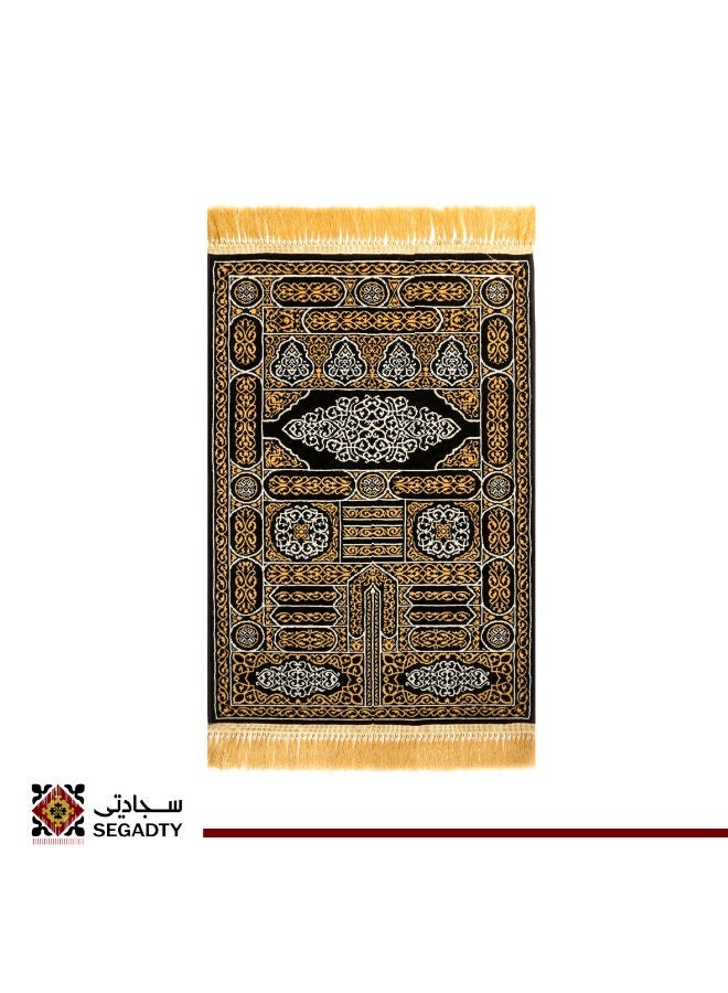 سجادتي سجادة صلاة بتصميم باب الكعبة الفاخر، ناعمة ومبطنة وغير قابلة للانزلاق، مناسبة للرجال والنساء وللاستخدام في المنزل أو المسجد أو السفر مقاس 70*110 - Image 2